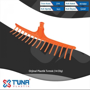 TUNA 214 ORJİNAL PLASTİK TIRMIK 14 DİŞ 65 CM 