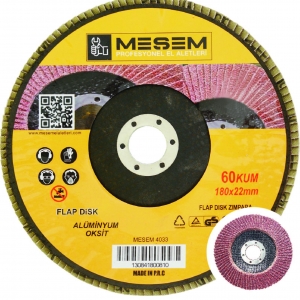 MEŞEM 224 FLAP DİSK ZIMPARA ZİRKONYUM 115 MM 40 KUM 