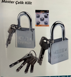 MEŞEM 344 MASTER ÇELİK ASMA KİLİT 55 MM 8 Lİ SET