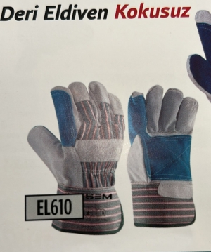 MEŞEM EL610 DERİ ELDİVEN NO:10/XL GRİ ÇİZGİLİ