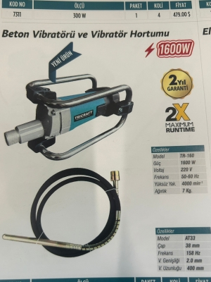 MEŞEM 7055 BETON VİBRATÖRÜ 2HP