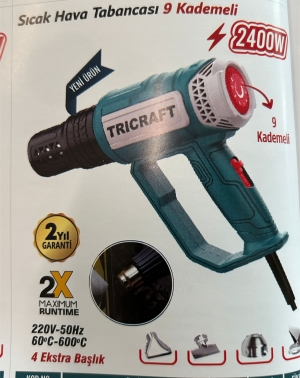 TRİCRAFT 7542 SICAK HAVA TABANCASI 9 KADEMELİ