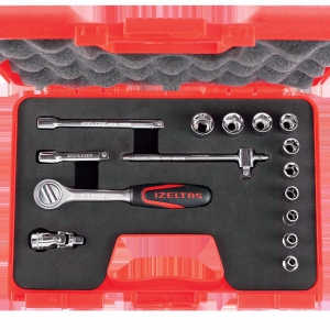 İZELTAŞ 1/4'' ALTI KÖŞE LOKMA ANAHTAR TAKIMI 15 PARÇA 1107006015